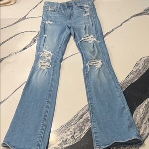 American eagle Light Blue Women's Jeans hi rise skinny kick size 2 stretch
